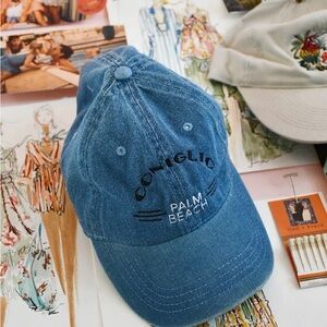 Coniglio Palm Beach Blue Denim Cap with Embroidered Logo
